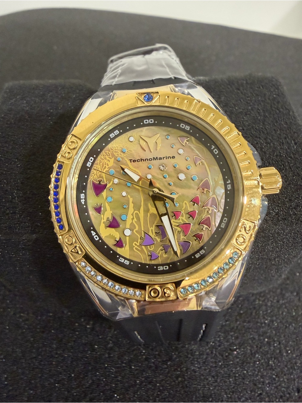 Technomarine Cruise Dream Unisex Gold Watch with Black Strap and Pink Accents - Picture 5 of 5